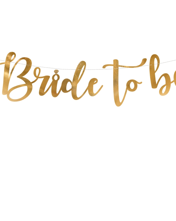 Auksinės spalvos bride to be girlianda