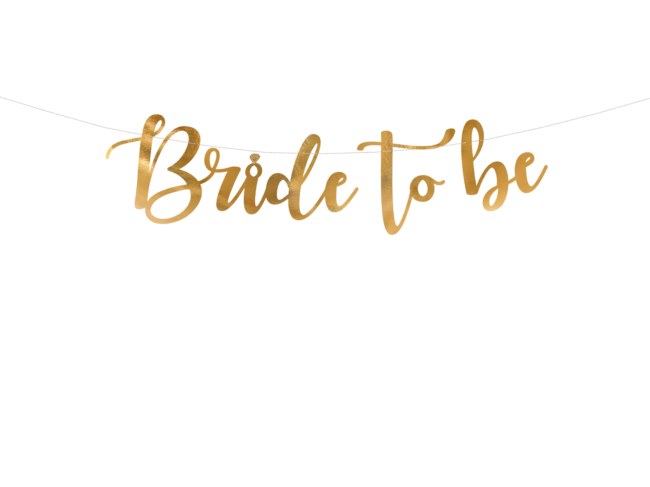 Auksinės spalvos bride to be girlianda