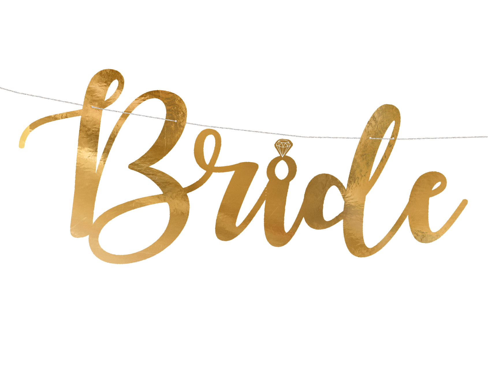 Auksinės spalvos girlianda "Bride To Be" (80x19cm) - Image 4