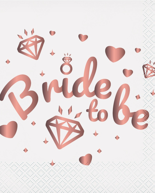 Baltos Bride To Be servetėlės