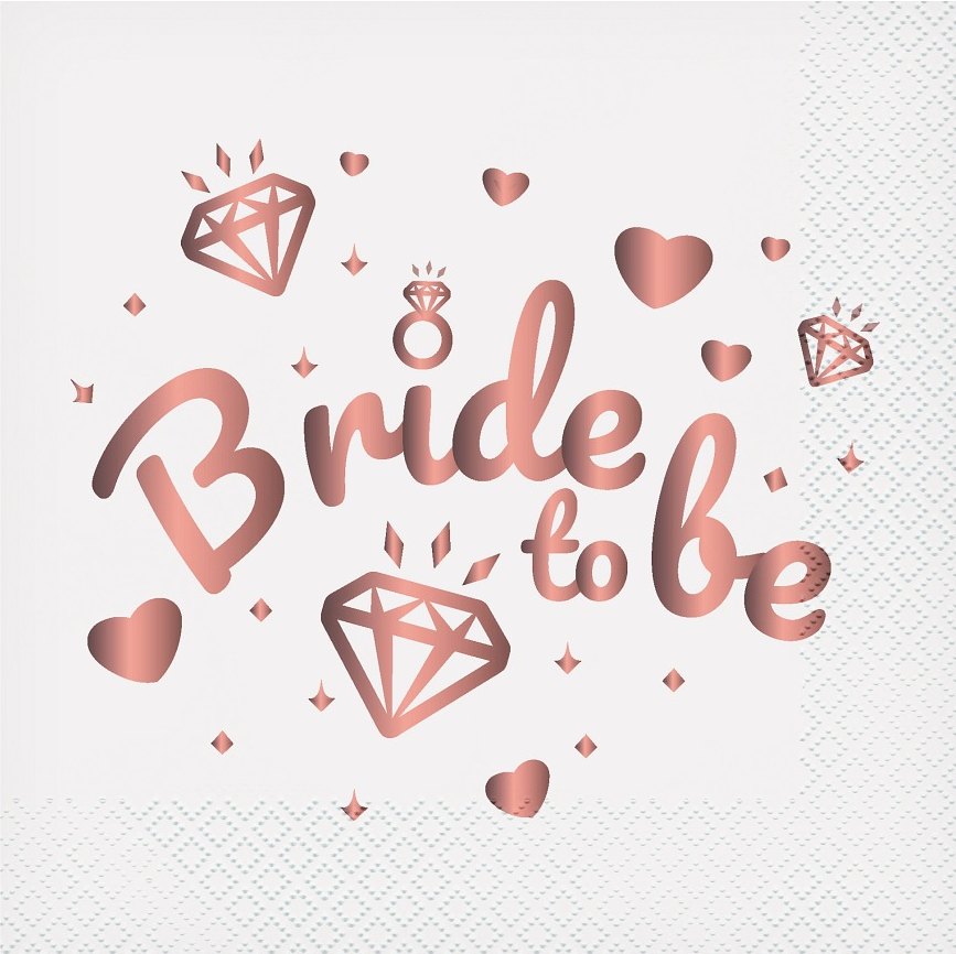 Baltos Bride To Be servetėlės